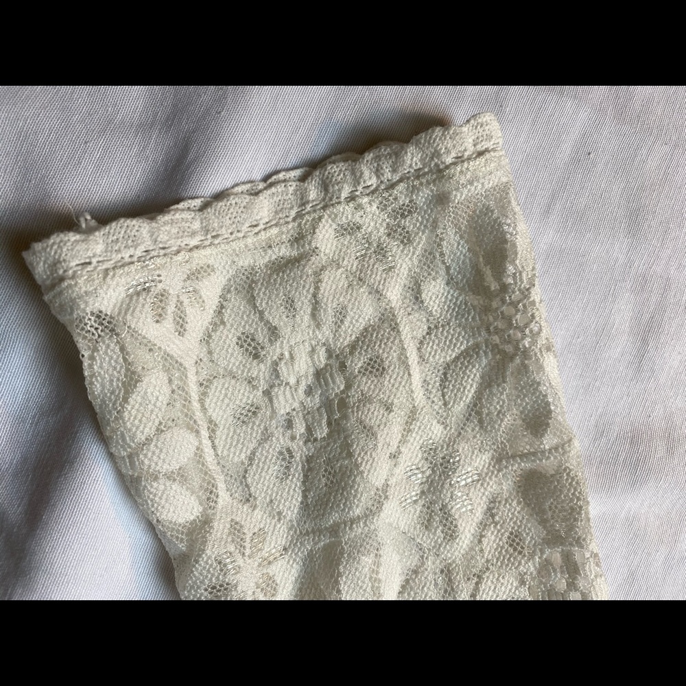 Ivory 70's Inspired Floral Lace V Neck Dress S - Picture 8 of 9
